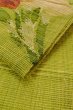 Photo12: Mint O0529D Vintage Japanese Kimono  Vivid Yellowish Green  FUKURO NAGOYA Obi Flower Linen. (Grade A) (12)