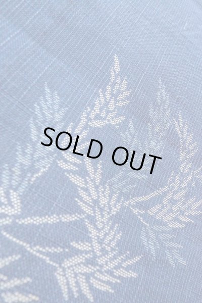 Photo8: O0606A Vintage Japanese Kimono  Dark Indigo Blue  NAGOYA OBI sash Bamboo leaf Linen. (Grade B) (8)