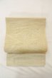 Photo2: O0606B Vintage Japanese Kimono  Pale Off White  NAGOYA OBI sash Abstract pattern Linen. (Grade C) (2)