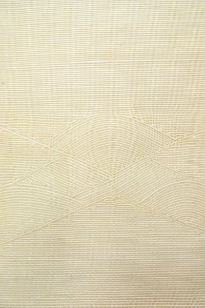 Photo4: O0606B Vintage Japanese Kimono  Pale Off White  NAGOYA OBI sash Abstract pattern Linen. (Grade C) (4)