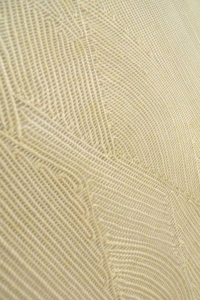 Photo8: O0606B Vintage Japanese Kimono  Pale Off White  NAGOYA OBI sash Abstract pattern Linen. (Grade C) (8)