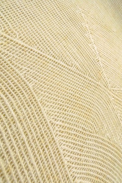 Photo9: O0606B Vintage Japanese Kimono  Pale Off White  NAGOYA OBI sash Abstract pattern Linen. (Grade C) (9)