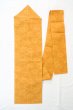 Photo1: O0606C Vintage Japanese Kimono   Golden Yellow  NAGOYA OBI sash MOMIJI maple leaf Linen. (Grade B) (1)
