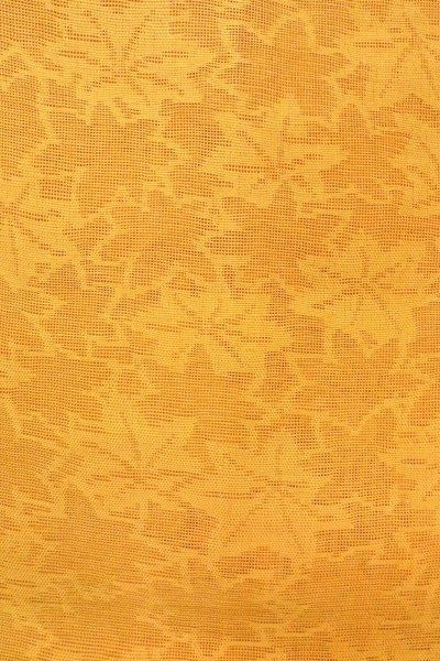 Photo3: O0606C Vintage Japanese Kimono   Golden Yellow  NAGOYA OBI sash MOMIJI maple leaf Linen. (Grade B) (3)