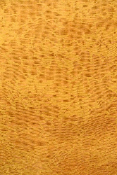 Photo4: O0606C Vintage Japanese Kimono   Golden Yellow  NAGOYA OBI sash MOMIJI maple leaf Linen. (Grade B) (4)
