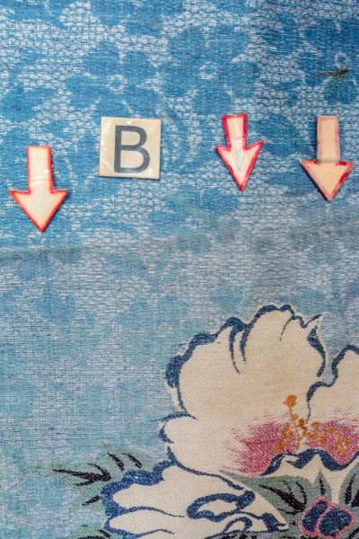 Photo15: O0606E Vintage Japanese Kimono  Shiny Silver  NAGOYA OBI sash Flower Linen. (Grade D) (15)