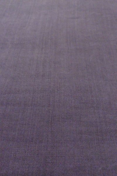 Photo10: O0606F Vintage Japanese Kimono  Dark Purple  NAGOYA OBI sash Leaf Linen. (Grade C) (10)