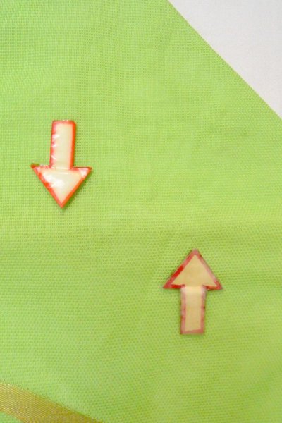 Photo14: O0606H Vintage Japanese Kimono  Light Yellowish Green  NAGOYA OBI sash Bamboo leaf Linen. (Grade C) (14)
