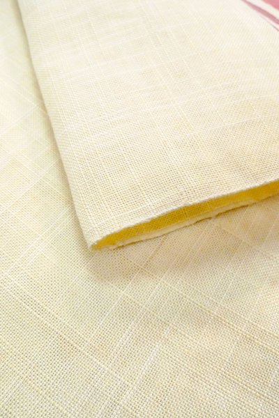 Photo13: O0606I Vintage Japanese Kimono  Pale Off White  NAGOYA OBI sash Abstract pattern Linen. (Grade C) (13)