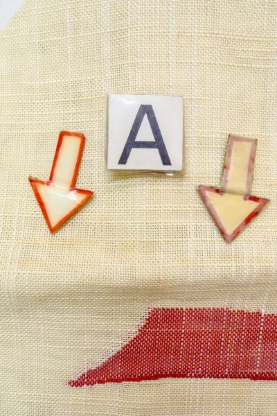 Photo14: O0606I Vintage Japanese Kimono  Pale Off White  NAGOYA OBI sash Abstract pattern Linen. (Grade C) (14)