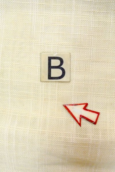 Photo15: O0606I Vintage Japanese Kimono  Pale Off White  NAGOYA OBI sash Abstract pattern Linen. (Grade C) (15)