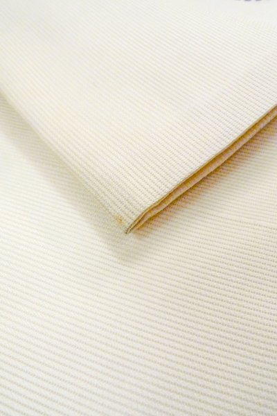 Photo13: O0606J Vintage Japanese Kimono  Light Off White  NAGOYA OBI sash KUMIHIMO rope with tassels Linen. (Grade B) (13)