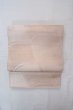 Photo2: O0606K Vintage Japanese Kimono Shiny Pale Pink  FUKURO OBI sash Geometrical pattern Linen. (Grade B) (2)