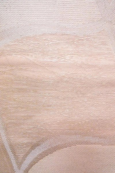 Photo5: O0606K Vintage Japanese Kimono Shiny Pale Pink  FUKURO OBI sash Geometrical pattern Linen. (Grade B) (5)