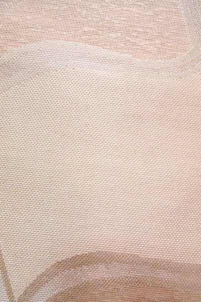 Photo7: O0606K Vintage Japanese Kimono Shiny Pale Pink  FUKURO OBI sash Geometrical pattern Linen. (Grade B) (7)