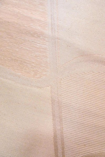 Photo9: O0606K Vintage Japanese Kimono Shiny Pale Pink  FUKURO OBI sash Geometrical pattern Linen. (Grade B) (9)