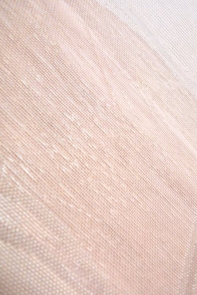 Photo10: O0606K Vintage Japanese Kimono Shiny Pale Pink  FUKURO OBI sash Geometrical pattern Linen. (Grade B) (10)