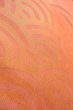 Photo8: O0606L Vintage Japanese Kimono  Shiny Orange  FUKURO OBI sash Wave Linen. (Grade B) (8)