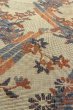 Photo10: O0606M Vintage Japanese Kimono   Gray  NAGOYA OBI sash Flower Linen. (Grade C) (10)