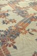 Photo11: O0606M Vintage Japanese Kimono   Gray  NAGOYA OBI sash Flower Linen. (Grade C) (11)