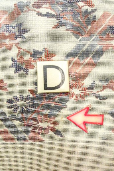 Photo17: O0606M Vintage Japanese Kimono   Gray  NAGOYA OBI sash Flower Linen. (Grade C) (17)