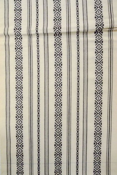 Photo4: O0606P Vintage Japanese Kimono   Ivory  FUKURO OBI sash KENJO pattern(A prestigious pattern meaning that it was presented to the Shogunate.) Wool. (Grade D) (4)