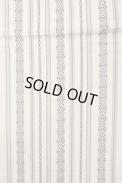 Photo4: O0606P Vintage Japanese Kimono   Ivory  FUKURO OBI sash KENJO pattern(A prestigious pattern meaning that it was presented to the Shogunate.) Wool. (Grade D) (4)