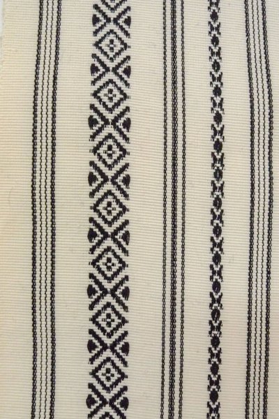 Photo5: O0606P Vintage Japanese Kimono   Ivory  FUKURO OBI sash KENJO pattern(A prestigious pattern meaning that it was presented to the Shogunate.) Wool. (Grade D) (5)