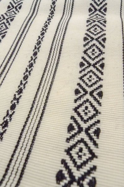 Photo8: O0606P Vintage Japanese Kimono   Ivory  FUKURO OBI sash KENJO pattern(A prestigious pattern meaning that it was presented to the Shogunate.) Wool. (Grade D) (8)