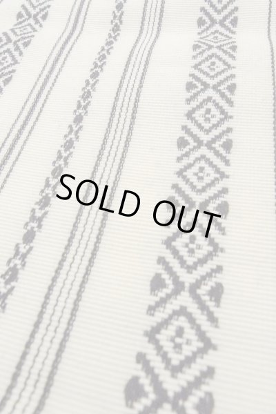 Photo8: O0606P Vintage Japanese Kimono   Ivory  FUKURO OBI sash KENJO pattern(A prestigious pattern meaning that it was presented to the Shogunate.) Wool. (Grade D) (8)