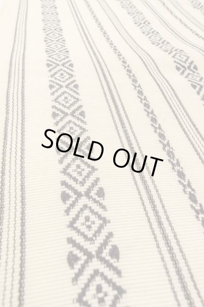 Photo10: O0606P Vintage Japanese Kimono   Ivory  FUKURO OBI sash KENJO pattern(A prestigious pattern meaning that it was presented to the Shogunate.) Wool. (Grade D) (10)