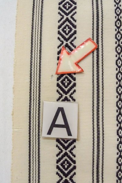 Photo12: O0606P Vintage Japanese Kimono   Ivory  FUKURO OBI sash KENJO pattern(A prestigious pattern meaning that it was presented to the Shogunate.) Wool. (Grade D) (12)