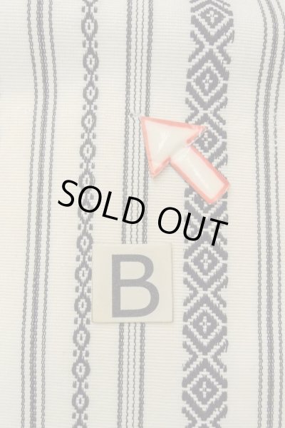 Photo13: O0606P Vintage Japanese Kimono   Ivory  FUKURO OBI sash KENJO pattern(A prestigious pattern meaning that it was presented to the Shogunate.) Wool. (Grade D) (13)