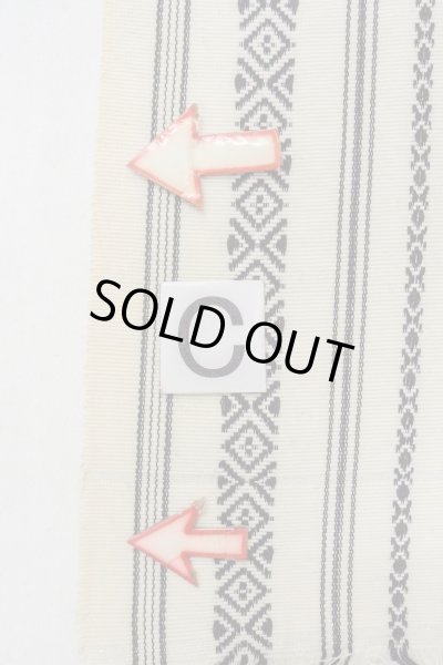 Photo14: O0606P Vintage Japanese Kimono   Ivory  FUKURO OBI sash KENJO pattern(A prestigious pattern meaning that it was presented to the Shogunate.) Wool. (Grade D) (14)