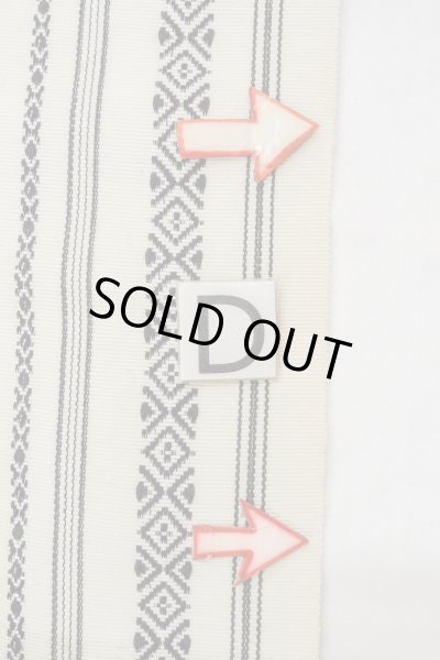 Photo15: O0606P Vintage Japanese Kimono   Ivory  FUKURO OBI sash KENJO pattern(A prestigious pattern meaning that it was presented to the Shogunate.) Wool. (Grade D) (15)