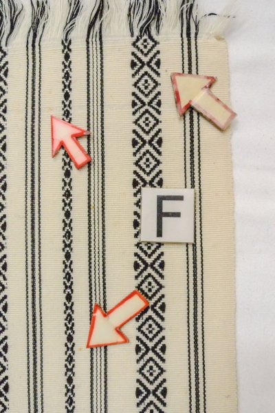 Photo17: O0606P Vintage Japanese Kimono   Ivory  FUKURO OBI sash KENJO pattern(A prestigious pattern meaning that it was presented to the Shogunate.) Wool. (Grade D) (17)