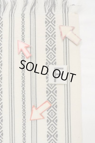 Photo17: O0606P Vintage Japanese Kimono   Ivory  FUKURO OBI sash KENJO pattern(A prestigious pattern meaning that it was presented to the Shogunate.) Wool. (Grade D) (17)