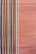 Photo4: O0606S Vintage Japanese Kimono   Coral  FUKURO NAGOYA Obi Stripes Silk. (Grade C) (4)