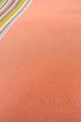 Photo10: O0606S Vintage Japanese Kimono   Coral  FUKURO NAGOYA Obi Stripes Silk. (Grade C) (10)