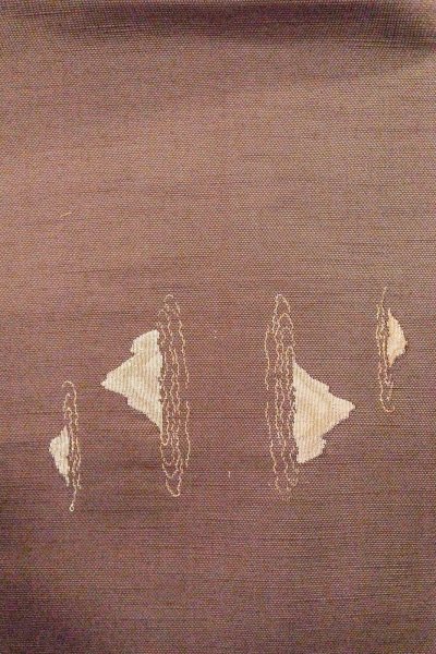 Photo5: O0606U Vintage Japanese Kimono   Brown  FUKURO NAGOYA Obi Mountain Silk. (Grade A) (5)