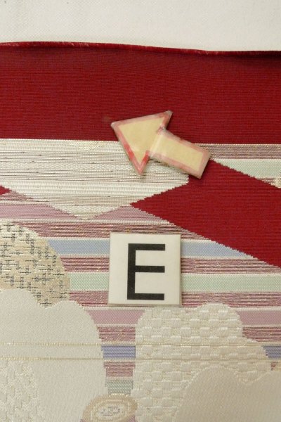 Photo16: O0606V Vintage Japanese Kimono  Dark Red  FUKURO NAGOYA Obi Camellia Silk. (Grade B) (16)