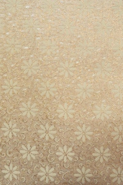 Photo5: O0606W Vintage Japanese Kimono  Light Gray  FUKURO NAGOYA Obi Flower Silk. (Grade D) (5)