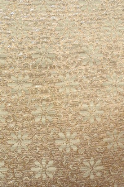 Photo6: O0606W Vintage Japanese Kimono  Light Gray  FUKURO NAGOYA Obi Flower Silk. (Grade D) (6)
