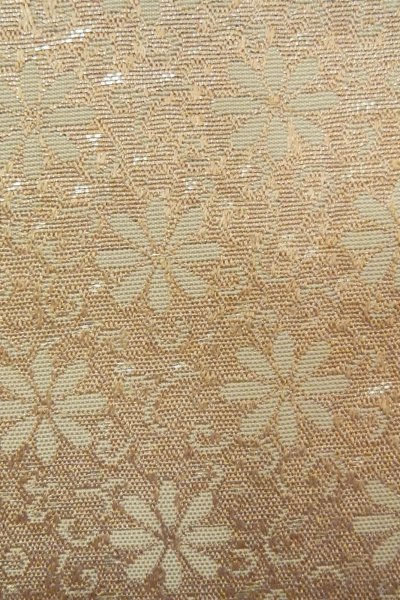 Photo7: O0606W Vintage Japanese Kimono  Light Gray  FUKURO NAGOYA Obi Flower Silk. (Grade D) (7)