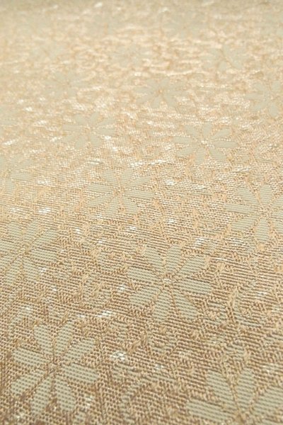 Photo8: O0606W Vintage Japanese Kimono  Light Gray  FUKURO NAGOYA Obi Flower Silk. (Grade D) (8)