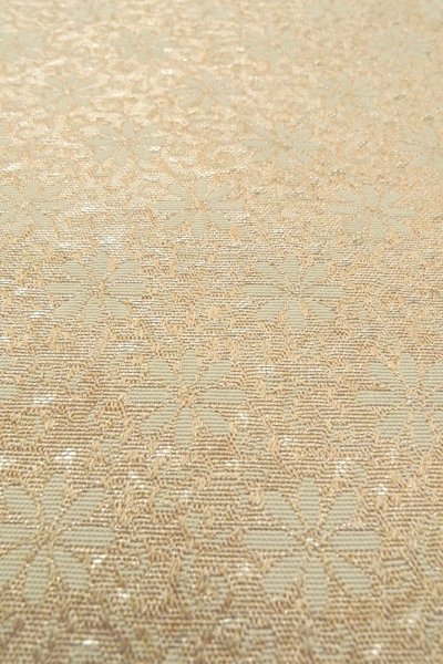 Photo9: O0606W Vintage Japanese Kimono  Light Gray  FUKURO NAGOYA Obi Flower Silk. (Grade D) (9)