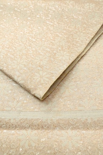 Photo11: O0606W Vintage Japanese Kimono  Light Gray  FUKURO NAGOYA Obi Flower Silk. (Grade D) (11)