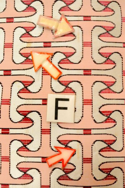 Photo18: O0606X Vintage Japanese Kimono   Off White  FUKURO NAGOYA Obi Geometrical pattern Silk. (Grade C) (18)