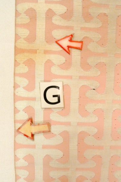 Photo19: O0606X Vintage Japanese Kimono   Off White  FUKURO NAGOYA Obi Geometrical pattern Silk. (Grade C) (19)