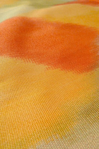 Photo10: O0606Y Vintage Japanese Kimono  Shiny Red  FUKURO NAGOYA Obi Mountain Silk. (Grade B) (10)